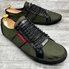 704【美品】EMPORIO ARMANI スニーカー カーキ　EUR40のサムネイル