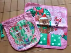 東京ディズニーリゾート　2012年クリスマスシーズン　ハンカチと巾着2点セット