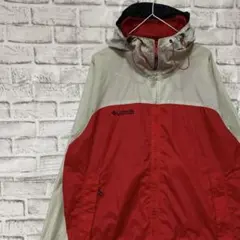 コロンビア　マウンテンパーカー　レッドM ロゴ刺繍アウトドア0220