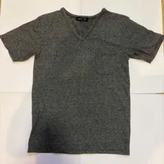 SHIPS Vネック ポケット付き Tシャツ ダークグレー　S