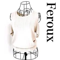 Feroux オープンショルダー リブニット トップス 2 adz007のサムネイル