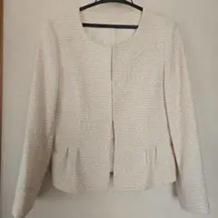 さくら色 ツイードノーカラージャケット フォーマル