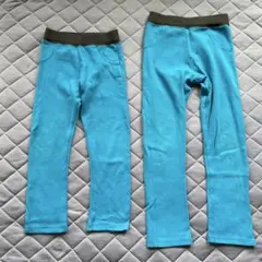 しまむら 長ズボン ストレッチ 水色110cm 130cm 2着セット