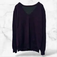 【シップス】長袖ウール混Vネックセーター 薄手 毛 春秋 重ね着 シンプル 上