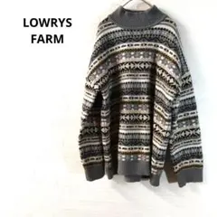 ローリーズファーム　ニットセーター　ノルディック柄　大きめ　暖かい　F