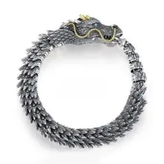 23cm新品・龍ドラゴン ブレスレット シルバー バングル ヴィンテージ