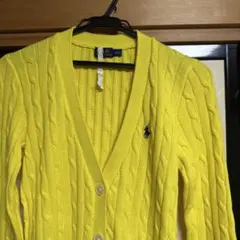 Polo Ralph Lauren イエローカーディガン ケーブル編み