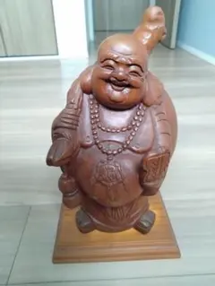 木彫り 布袋様 置物 縁起物