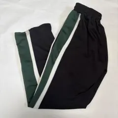 緑と黒のストライプ ジョガーパンツ