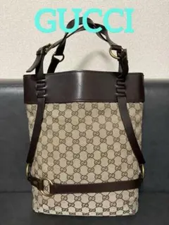 GUCCI グッチ　GG キャンバス トート　ショルダー　レザー