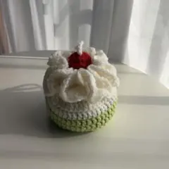 【ハンドメイド】クリームソーダ　BIG巾着　ポーチ　編み物　かぎ針編み