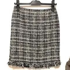 クードシャンス　ツイード　タイト　ミニスカート　ブラック　36サイズ