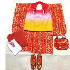 七五三　三歳　被布・着物(正絹)フルセット　(35)