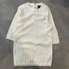 美品✨BATONER クルーネック レースアップ ニット ハイゲージ 五分袖 1のサムネイル