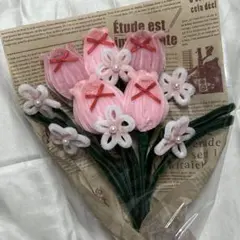 モールフラワー ピンク チューリップブーケ