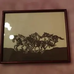 渡辺俊明 馬 木製フレーム付き - メルカリ