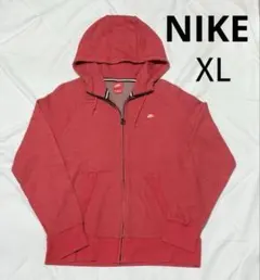 週末限定✨ NIKE ナイキ フルジップパーカー レッド XL フード付き 古着