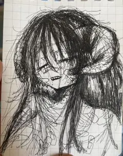 だらずちゃん　【683】 オリジナル 手描きイラスト ペン画　直筆原画 一点物