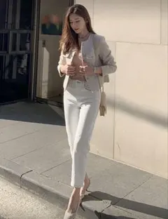 【SHEIN】DAZY クロップドストレートジーンズ　白　丈短め12945005