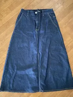 デニム ロングスカート フロントボタン付き