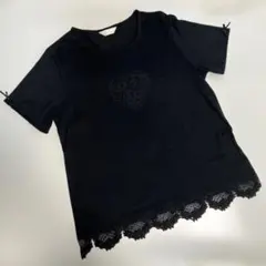 PINKHOUSE ピンクハウス 黒色カットソー ピコフリルのサムネイル