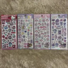 【正規品】日本未発売！クロミ マイメロ キティ　3D立体シール　4枚セット①