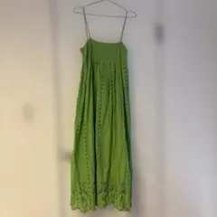 ZARA 緑色 キャミワンピース M