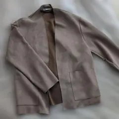 ZARA ベージュ スエード風 カーディガン ジャケット