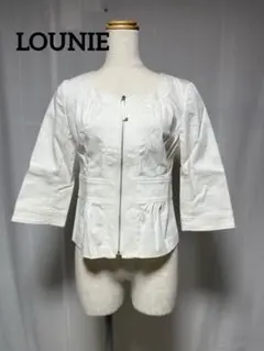 新品・未使 LOUNIE ホワイト ノーカラー ジャケットのサムネイル