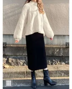 ニットスカート ブラック