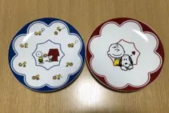 スヌーピー SNOOPYお皿　2枚セット　赤　青　ミスタードーナツ　2016年