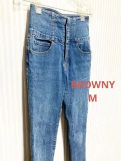 ハイウエスト ストレートデニム 青スリムデニム スキニージーンズ ライトブルー