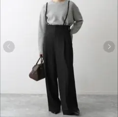 SLOBE IENA サイドベルトサロペット　黒　Sのサムネイル