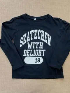 ブラック長袖カットソー 140 ロンT