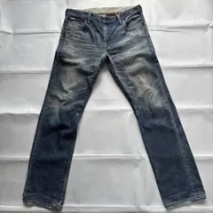 Levi's 522 classicストレートデニム ブルー ダメージ加工
