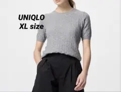 UNIQLO ユニクロ　ケーブルクルーネックセーター　グレー　XL