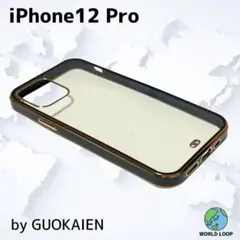 iPhone12 Pro スマホ クリア ケース 透明 光沢 メッキ 黒 金