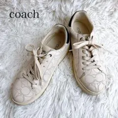 コーチ COACH スニーカー ライトベージュ レザー レディース シグネチャーのサムネイル