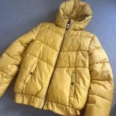 H&M フード付きイエローダウンジャケット US14Y