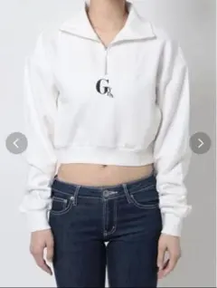 gyda ハーフジップショートスウェットTOPS