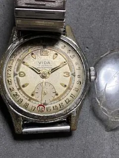 VIDAポインターデイトスモセコ稼働未確認ジャンクです、竜頭操作可能です