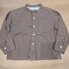 110【無印良品】ブラウン 長袖シャツ
