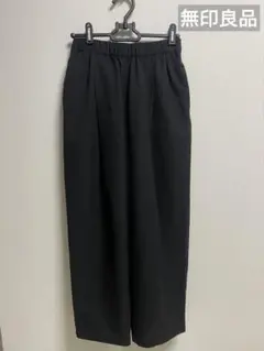 無印良品ストレッチサッカー生地ワイドイージーパンツ