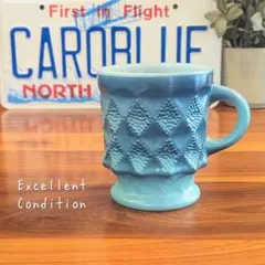 ファイャーキング キンバリー ダイヤモンド ブルー ボウル FIRE KING ファイヤーキング キンバリー マグ 青