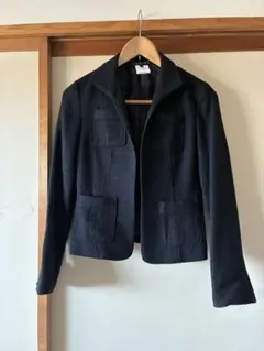 INDIVI ノーカラージャケット 38ブラック