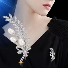 ブローチ　高級　高品質　パール　ギフト　母の日　フォーマル　パーティー　結婚式