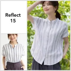 【美品♪】Reflect バンドカラーフレアブラウス