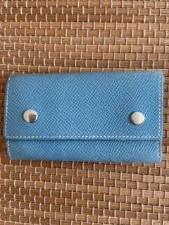 HERMES 青 レザー キーケース 箱付きのサムネイル