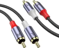 RCAステレオケーブル 3M 24Kメッキナイロン編み ブラック247K1179