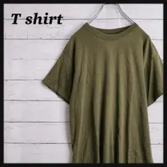 90s ヴィンテージ　US古着　Tシャツ　カーキ　M相当　無地　ミリタリーのサムネイル